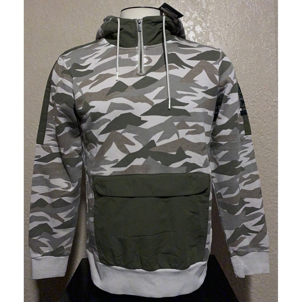 NEW Scotch & Soda Alpine Club Men's Medium Green Dye Camo Hoodie Sweatshirt $165